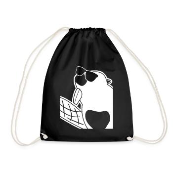 Castor avec des lunettes de soleil drôle - Sac de sport léger - noir - Devant