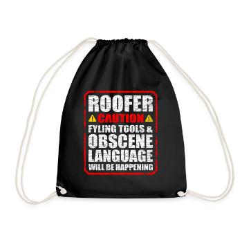 roofer - Drawstring Bag - black - Front