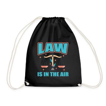 Law Is In The Air | Lawyer Law Student Gift - Drawstring Bag - black - Front