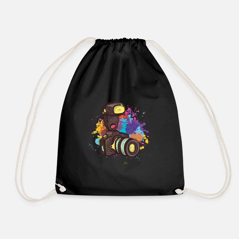 Camera Photographer - Drawstring Bag - black