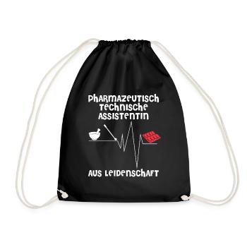 PTA Spruch - lustiger Apotheken Witz - Turnbeutel - Schwarz - Vorne
