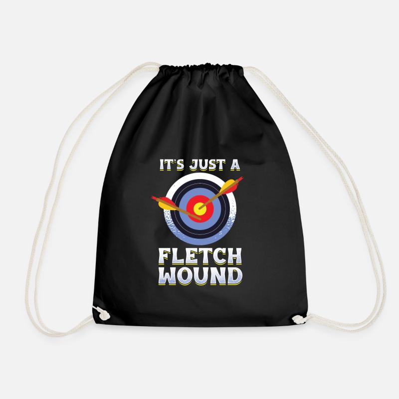 Archer archery with bow and arrow - Drawstring Bag - black