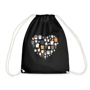 Cat Breeds, Cats, Kittens With Love - Drawstring Bag - black - Front