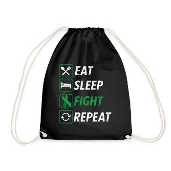 Mangez combat de sommeil répéter la paralysie cérébrale ruban vert - Sac de sport léger - noir - Devant