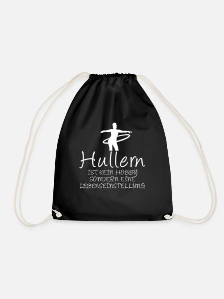 Hulla Hoop Sport Hobby Spruch Hullern - Turnbeutel - Schwarz