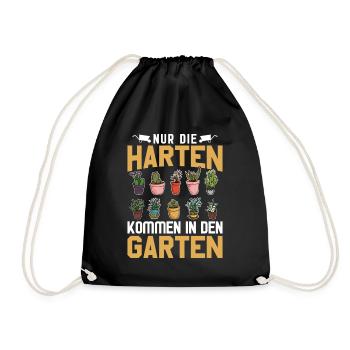 Nur die Harten kommen in den Garten | Gärtner - Turnbeutel - Schwarz - Vorne