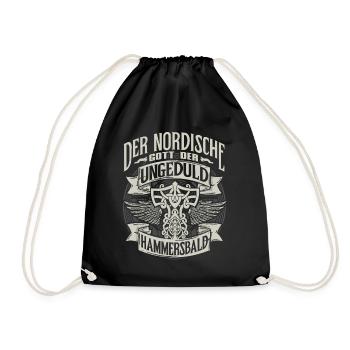 Nordische Gott Hammersbald, Wikinger - Turnbeutel - Schwarz - Vorne