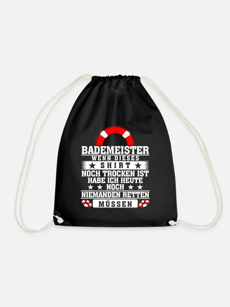 Bademeister Rettungsschwimmer - Turnbeutel - Schwarz
