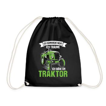 Ich schnarche nicht träume ich wäre ein Traktor - Turnbeutel - Schwarz - Vorne
