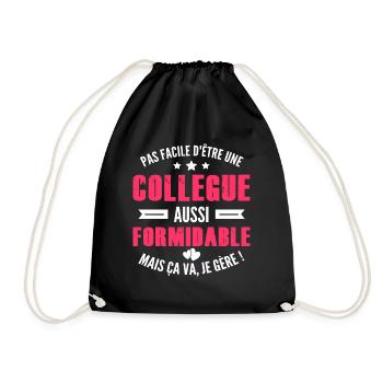 collègue formidable / humour femme collègue - Sac de sport léger - noir - Devant