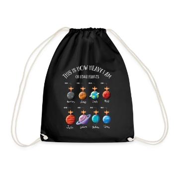 Planètes, univers, Dur Sur les planètes - Sac de sport léger - noir - Devant