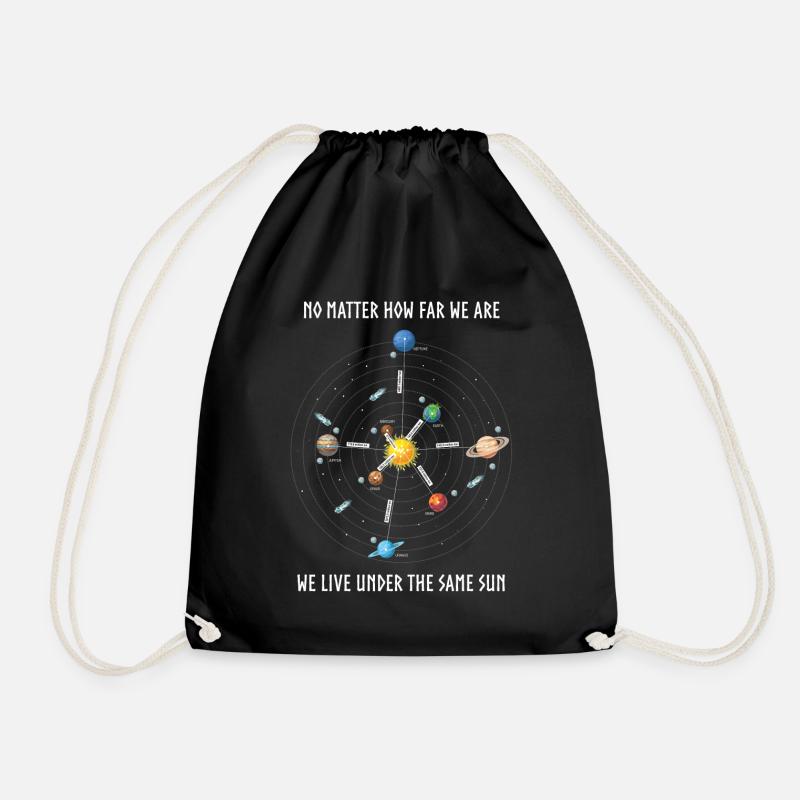 Planète, univers, distances des planètes - Sac de sport léger - noir