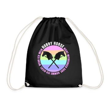 Hobby Horse Steckenpferd Spruch Retro - Turnbeutel - Schwarz - Vorne