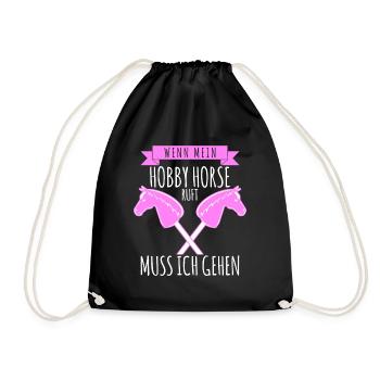 Hobby Horse Steckenpferd Hobbyhorse - Turnbeutel - Schwarz - Vorne