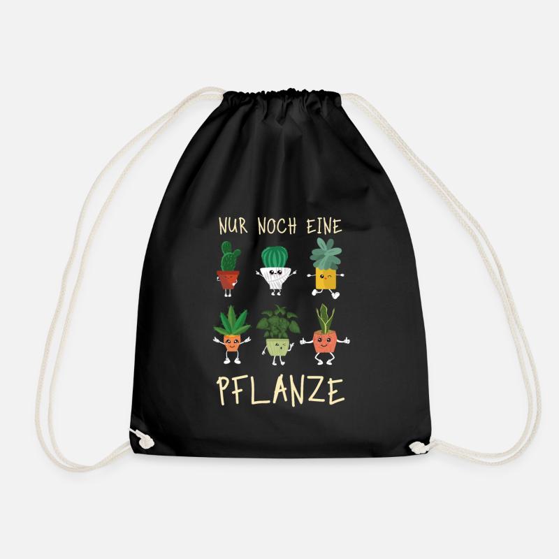 Nur noch eine Pflanze | Lustiges Gärtner Geschenk - Turnbeutel - Schwarz