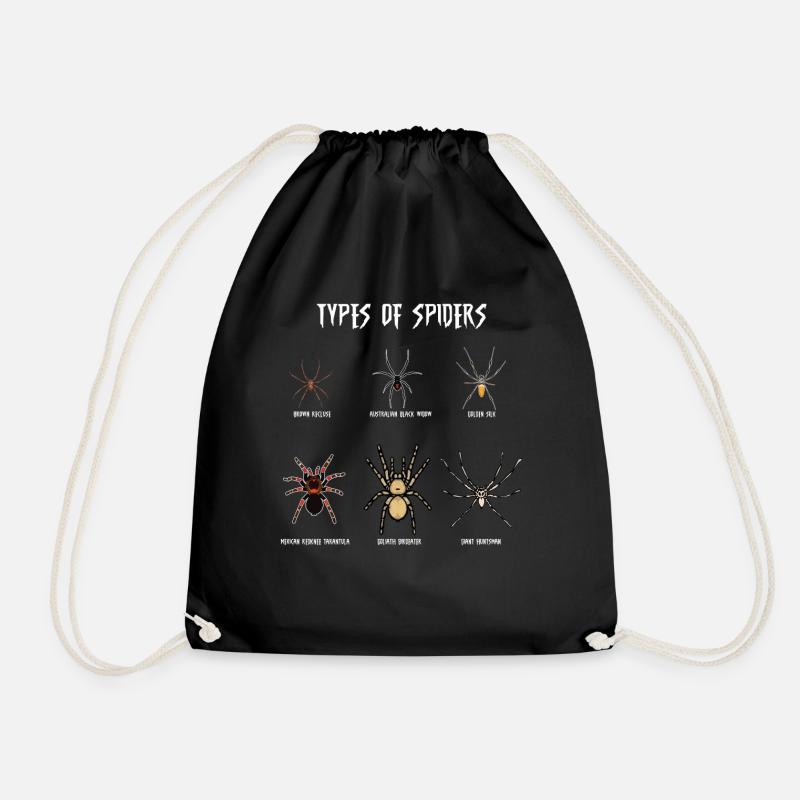 Types of spiders, spiders - Drawstring Bag - black
