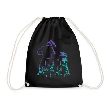 Dirt Bike Dad Son Motocross - Drawstring Bag - black - Front