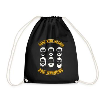 Fathers With Beards Are Fantastic, Beard, Bearded - Drawstring Bag - black - Front