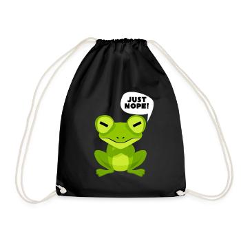 Frosch Spruch - Just Nope! - Turnbeutel - Schwarz - Vorne