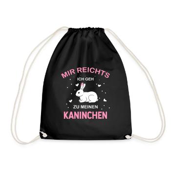 DESIGN Mir reichts ich geh zu meinen Kaninchen - Turnbeutel - Schwarz - Vorne