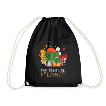 Nur noch eine Pflanze | Lustiges Gärtner Geschenk - Turnbeutel - Schwarz - Vorne
