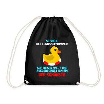 Rettungsschwimmer Spruch - Turnbeutel - Schwarz - Vorne