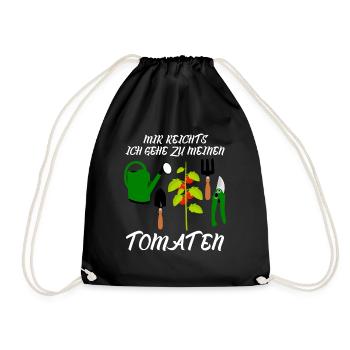 Tomaten und Tomate Spruch - Turnbeutel - Schwarz - Vorne