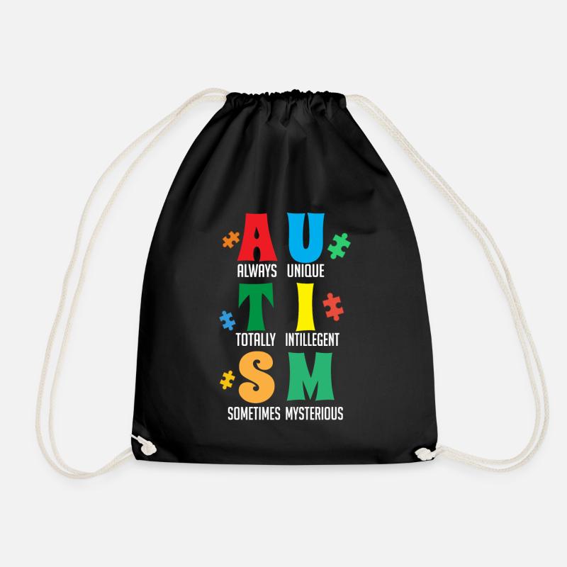 Autisme, Je porte bleu, conscience de l’autisme - Sac de sport léger - noir