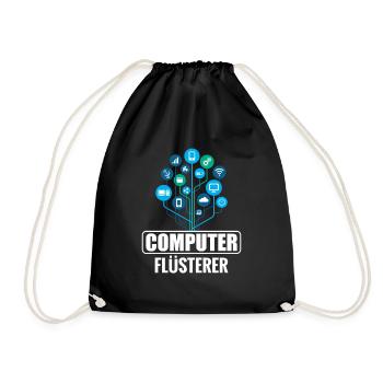 Programmierer Informatik Admin Computer Flüsterer - Turnbeutel - Schwarz - Vorne