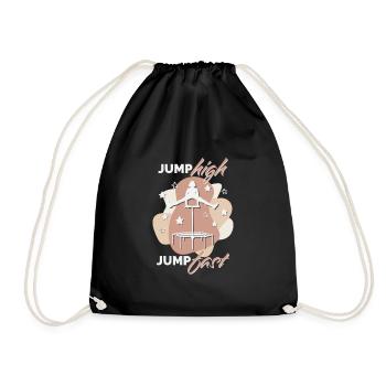Jump high, jump fast, Jumping Fitness - Drawstring Bag - black - Front
