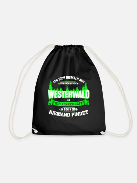 Westerwald Westerwälder Spruch - Turnbeutel - Schwarz