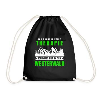 Westerwald Westerwälder Spruch lustig - Turnbeutel - Schwarz - Vorne
