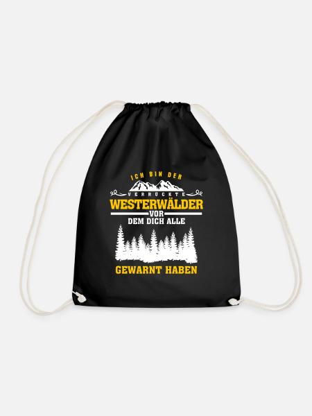Westerwald verrückter Westerwälder Witz - Turnbeutel - Schwarz