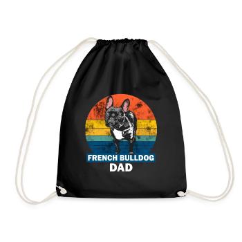 French Bulldog Dad Retro Grunge - Sac de sport léger - noir - Devant