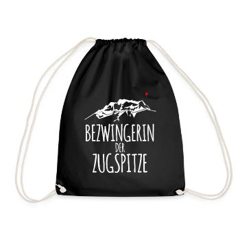 Zugspitze Berge Wandern - Turnbeutel - Schwarz - Vorne