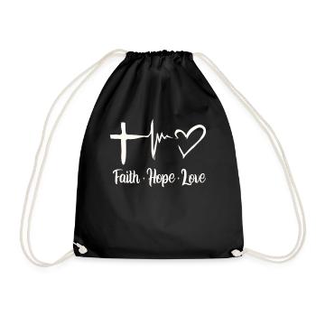 Bible verse, Christian God, Prayer Psalm - Drawstring Bag - black - Front