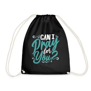 Bible verse, Christian God, Prayer Psalm - Drawstring Bag - black - Front