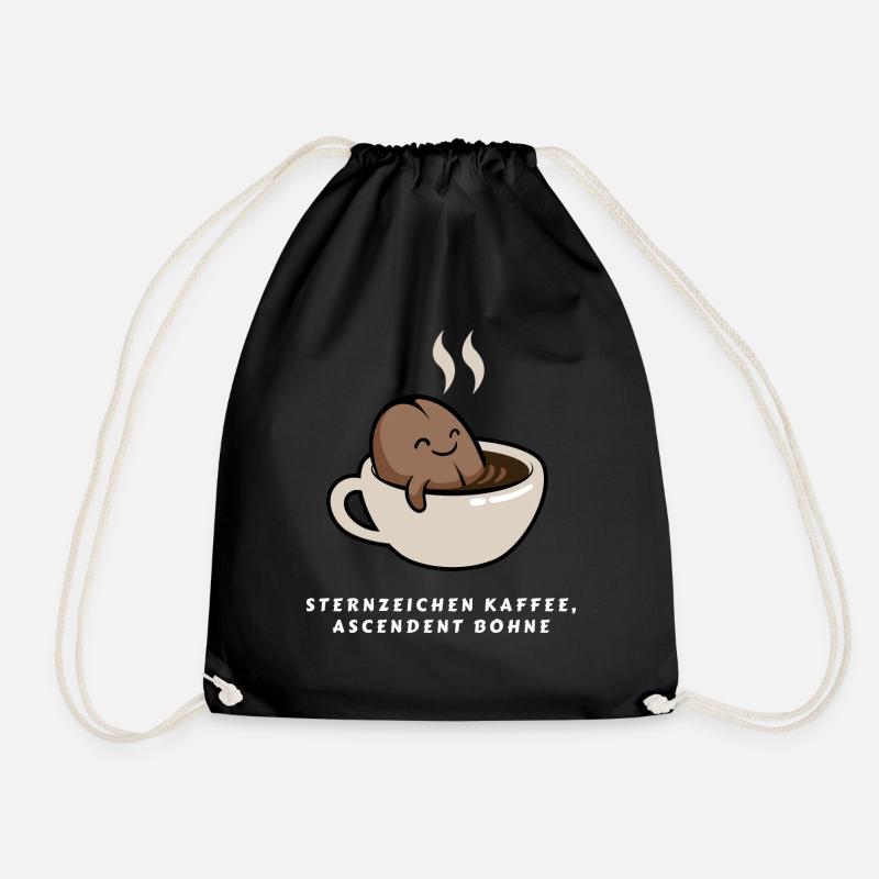 Sternzeichen Kaffee, Aszendent Bohne - Turnbeutel - Schwarz