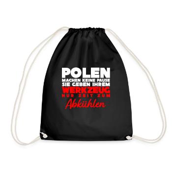 Polnisch Polska Polen Pole Arbeit - Turnbeutel - Schwarz - Vorne