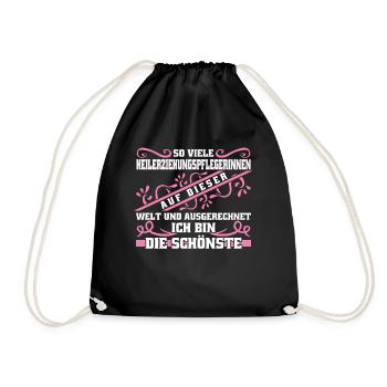 Heilerziehungspflegerin Design - Turnbeutel - Schwarz - Vorne