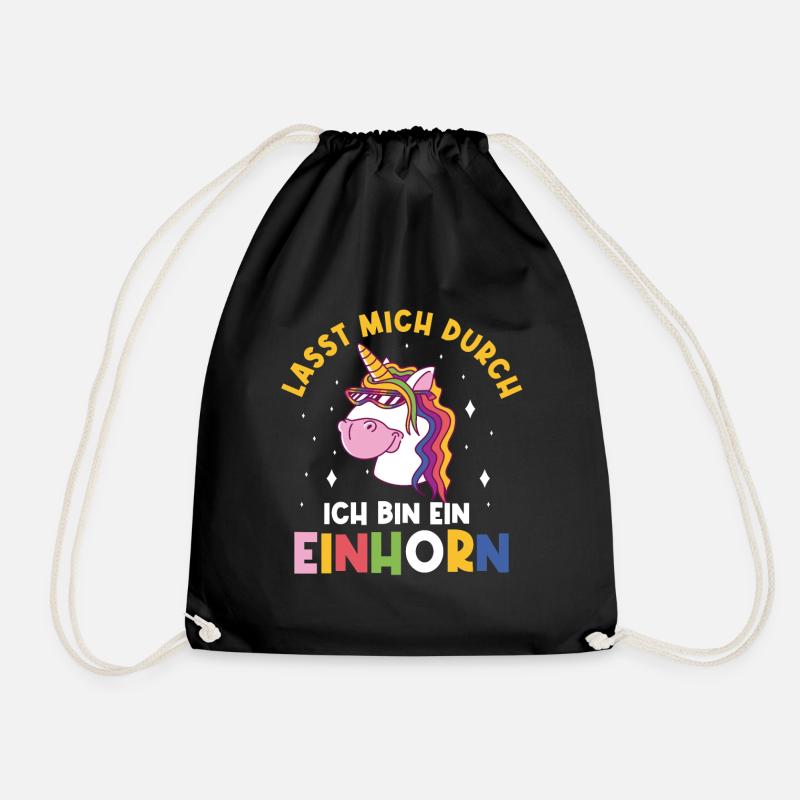 Einhorn, Lasst mich durch ich bin ein Einhorn - Turnbeutel - Schwarz