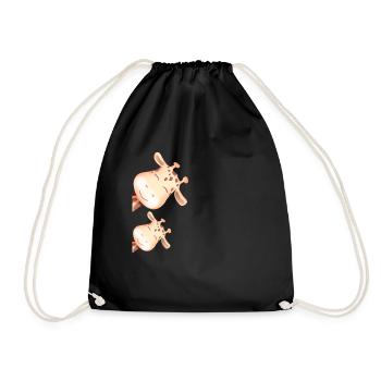 Maman Girafe Bébé Girafe - Protégez girafes - Sac de sport léger - noir - Devant