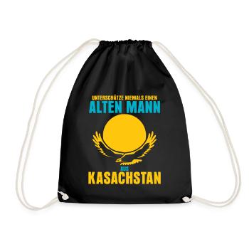 Kasachstan - Turnbeutel - Schwarz - Vorne