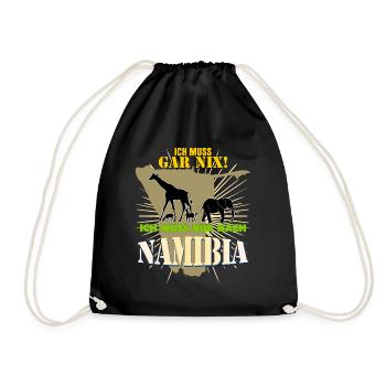 Urlaub Afrika Namibia - Turnbeutel - Schwarz - Vorne