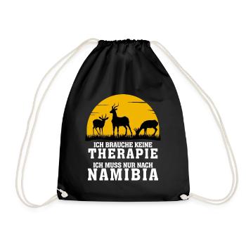 Namibia Therapie Urlaub Afrika - Turnbeutel - Schwarz - Vorne