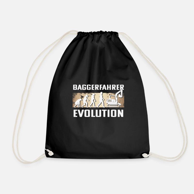 Baggerfahrer Evolution - Turnbeutel - Schwarz