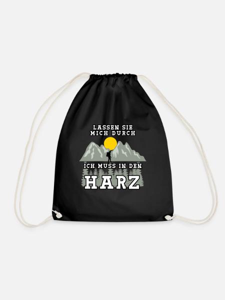 Harz Urlaub Harzer Wandern - Turnbeutel - Schwarz