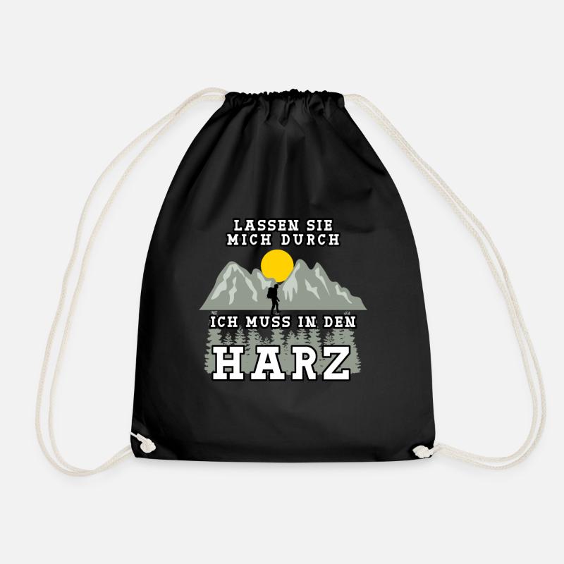 Harz Urlaub Harzer Wandern - Turnbeutel - Schwarz