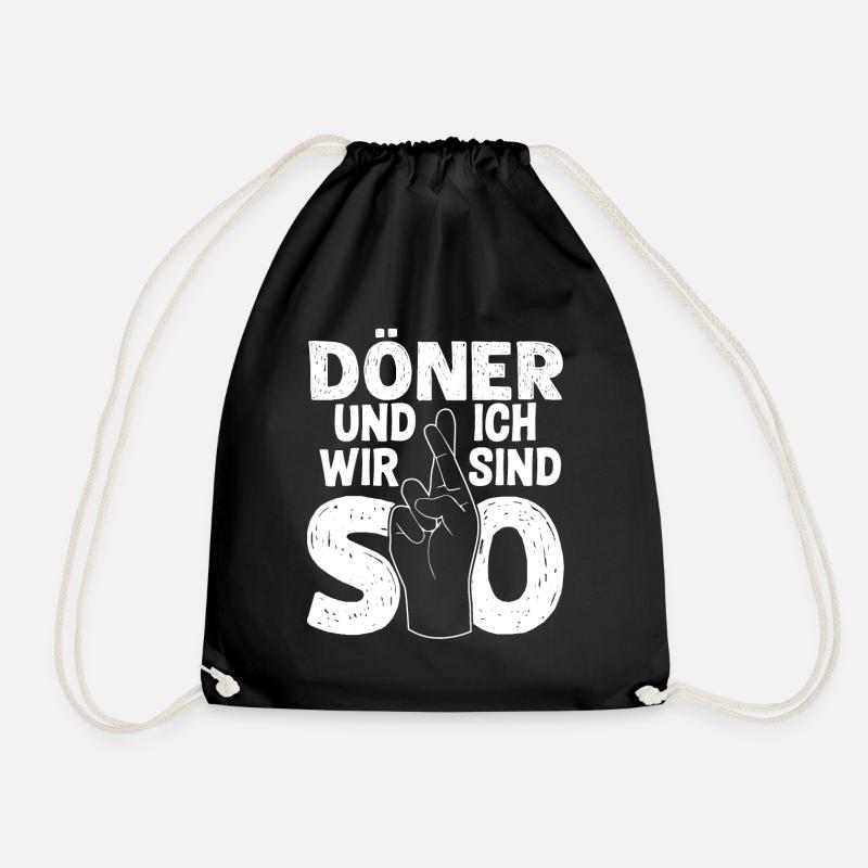 Kebab Dönertasche Döner - Turnbeutel - Schwarz