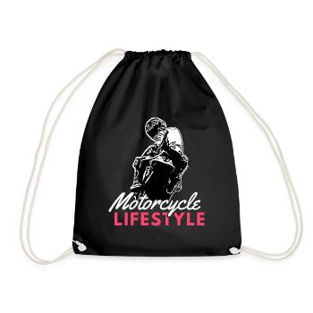 Motorcycle Lifestyle / Motorcycle / Motorcycles biker - Drawstring Bag - black - Front